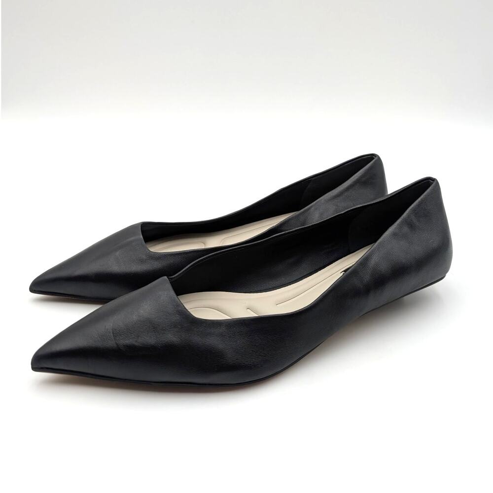 Franco Sarto Prella Pointed Toe Kitten Heel Pump Women's Black Size US7.5W EU38